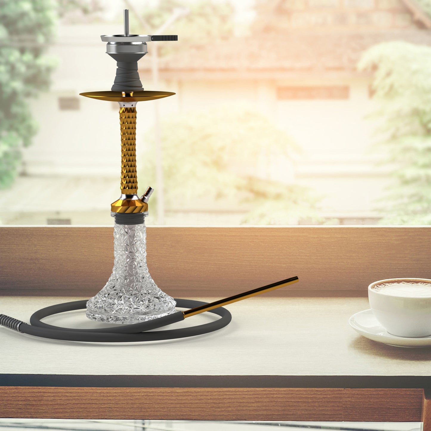 AGFYLIFE® Hookah Set with Everything - 22" Aluminum Glass Premium Shisha Hookah Complete Set