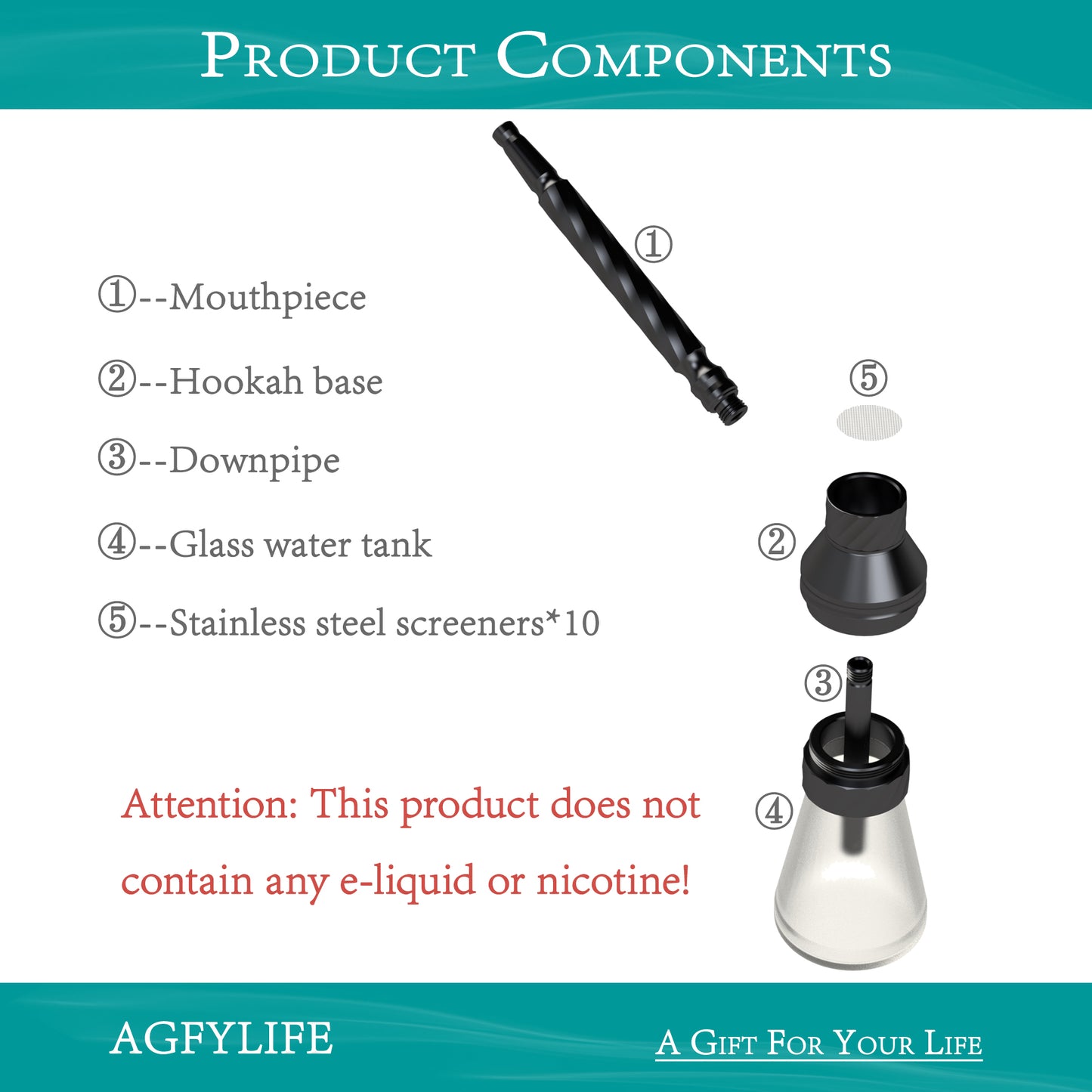 AGFYLIFE® Portable Hookah Set for Travel